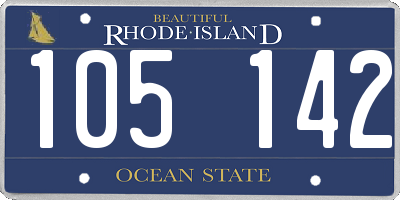 RI license plate 105142