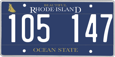 RI license plate 105147