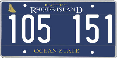 RI license plate 105151