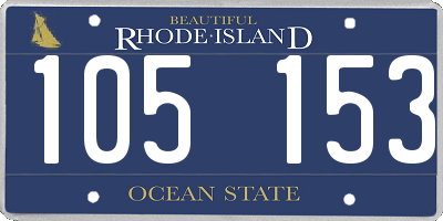 RI license plate 105153