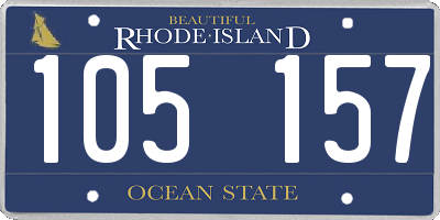 RI license plate 105157