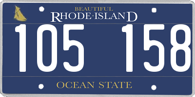 RI license plate 105158