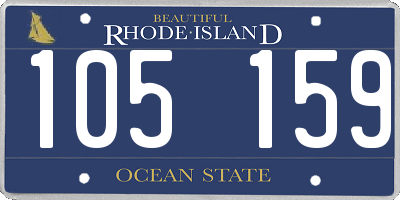 RI license plate 105159