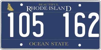 RI license plate 105162