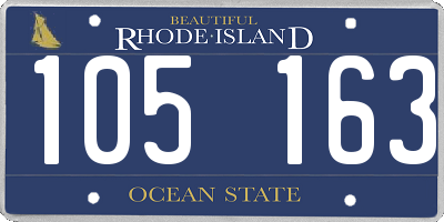 RI license plate 105163