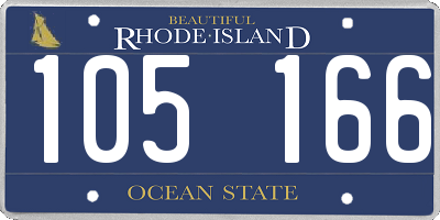RI license plate 105166