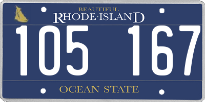 RI license plate 105167
