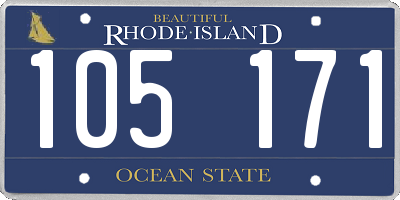 RI license plate 105171