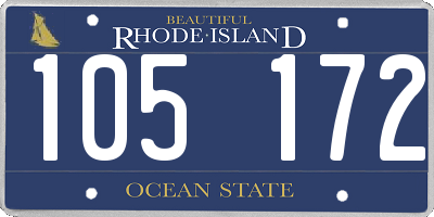 RI license plate 105172