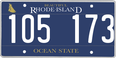 RI license plate 105173