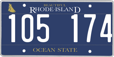 RI license plate 105174