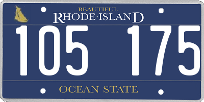 RI license plate 105175