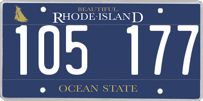 RI license plate 105177