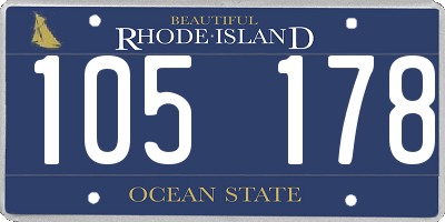 RI license plate 105178