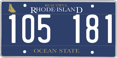 RI license plate 105181
