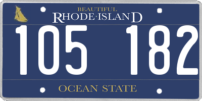 RI license plate 105182