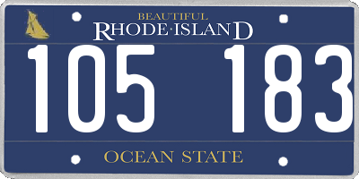 RI license plate 105183