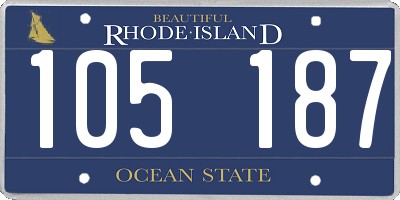 RI license plate 105187