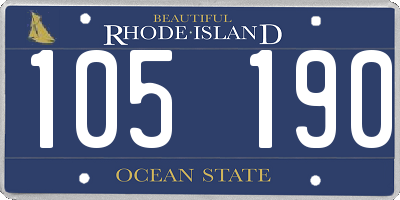 RI license plate 105190