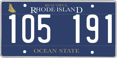 RI license plate 105191