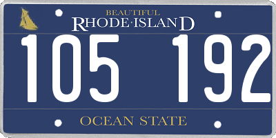 RI license plate 105192