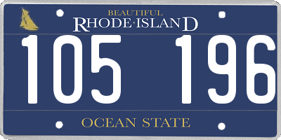 RI license plate 105196