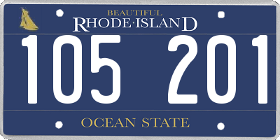 RI license plate 105201