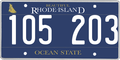 RI license plate 105203