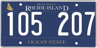 RI license plate 105207