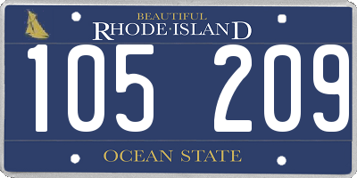 RI license plate 105209