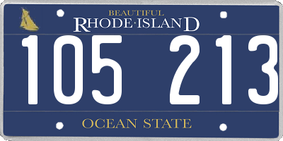 RI license plate 105213