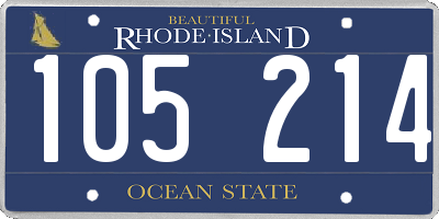 RI license plate 105214