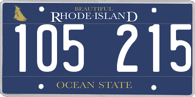 RI license plate 105215