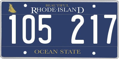 RI license plate 105217