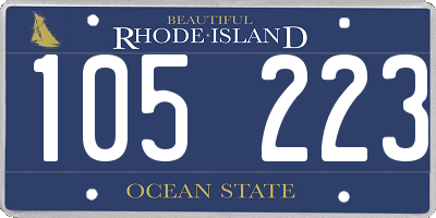 RI license plate 105223