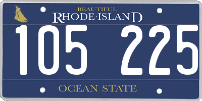 RI license plate 105225