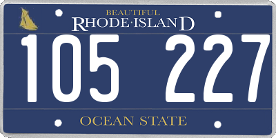 RI license plate 105227