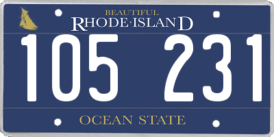 RI license plate 105231