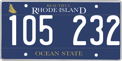 RI license plate 105232