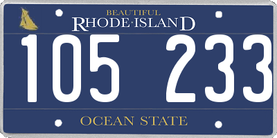 RI license plate 105233