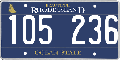 RI license plate 105236
