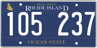 RI license plate 105237