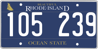 RI license plate 105239