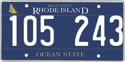 RI license plate 105243