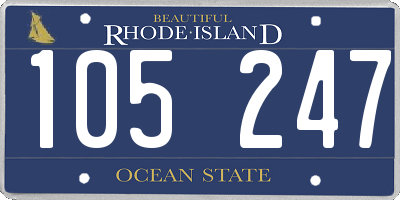 RI license plate 105247