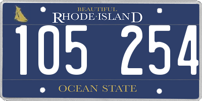 RI license plate 105254