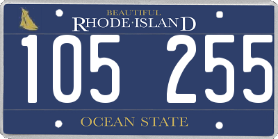 RI license plate 105255