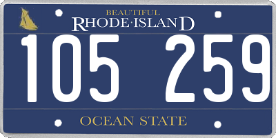 RI license plate 105259