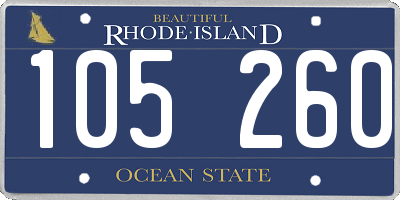 RI license plate 105260