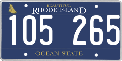 RI license plate 105265